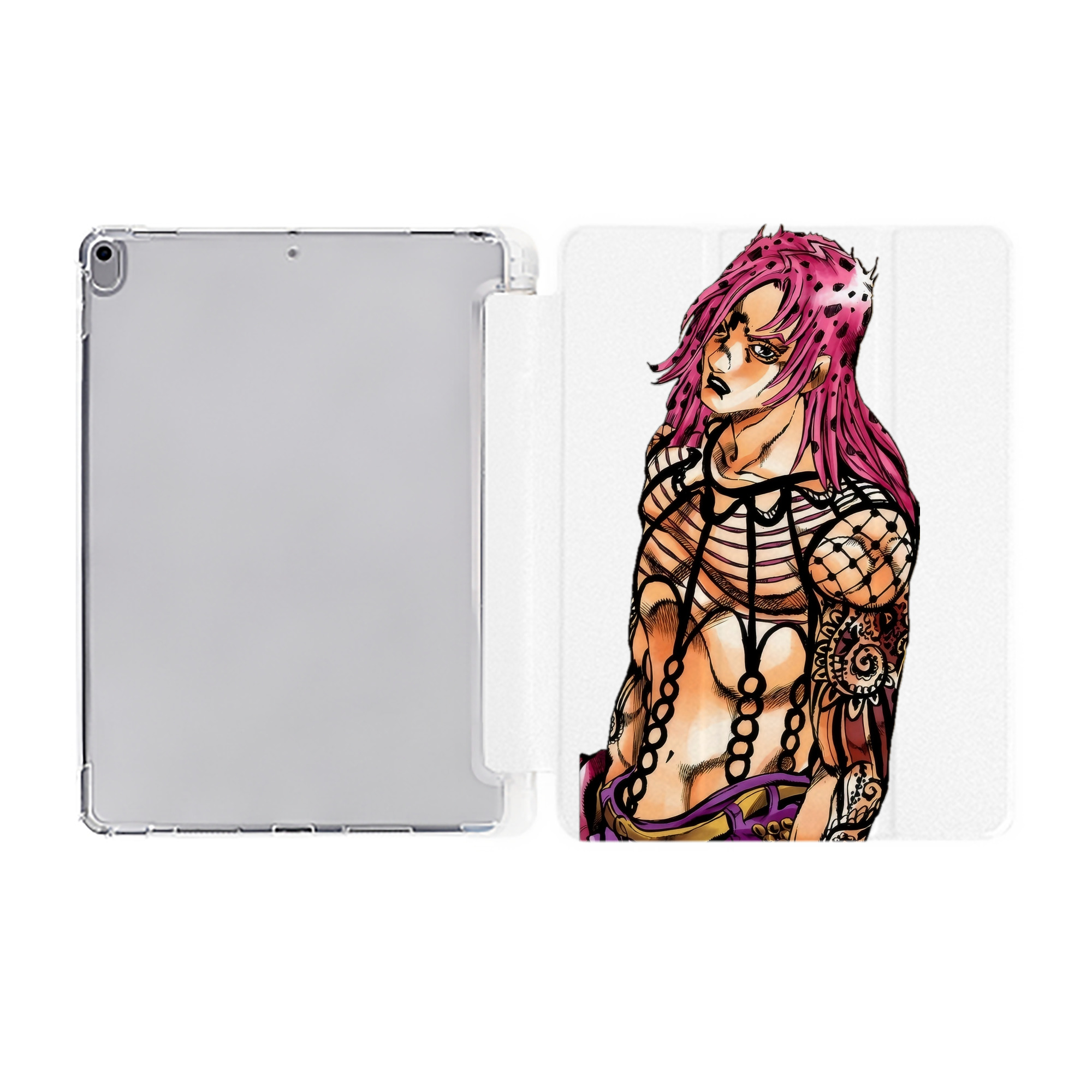 （画像用） ジョジョの奇妙な冒険 ビネガー?ドッピオ JoJo's Bizarre Adventure Vinegar Doppio IPad ケース ペン収納付き 三つ折りスタンド PUレザー×シリコン 対応機種9.5/10.5/10.9インチ